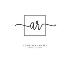 AR Initial letter handwriting and  signature logo. A concept handwriting initial logo with template element. vector