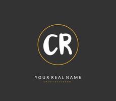 CR Initial letter handwriting and  signature logo. A concept handwriting initial logo with template element. vector