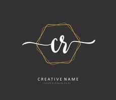 CR Initial letter handwriting and  signature logo. A concept handwriting initial logo with template element. vector