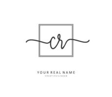 CR Initial letter handwriting and  signature logo. A concept handwriting initial logo with template element. vector