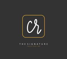CR Initial letter handwriting and  signature logo. A concept handwriting initial logo with template element. vector