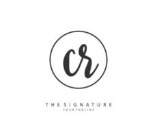 CR Initial letter handwriting and  signature logo. A concept handwriting initial logo with template element. vector