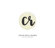 CR Initial letter handwriting and  signature logo. A concept handwriting initial logo with template element. vector