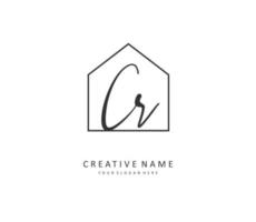 CR Initial letter handwriting and  signature logo. A concept handwriting initial logo with template element. vector