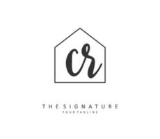 CR Initial letter handwriting and  signature logo. A concept handwriting initial logo with template element. vector