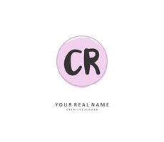 CR Initial letter handwriting and  signature logo. A concept handwriting initial logo with template element. vector