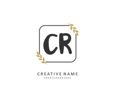 CR Initial letter handwriting and  signature logo. A concept handwriting initial logo with template element. vector