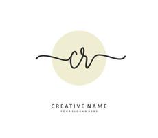 CR Initial letter handwriting and  signature logo. A concept handwriting initial logo with template element. vector