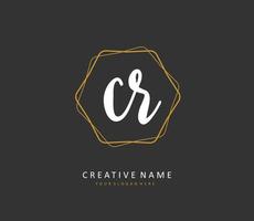 CR Initial letter handwriting and  signature logo. A concept handwriting initial logo with template element. vector