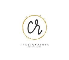 CR Initial letter handwriting and  signature logo. A concept handwriting initial logo with template element. vector
