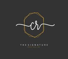 CR Initial letter handwriting and  signature logo. A concept handwriting initial logo with template element. vector