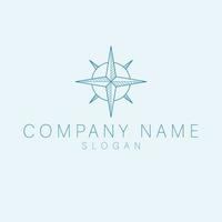 Compass brand logo design. Marine symbol logotype. Travel navigation logo template. vector