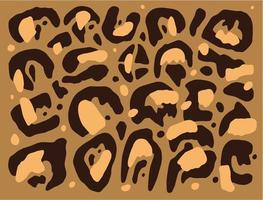 Abstract shapes elements. Brown color leopard pattern background. vector