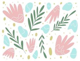Colorful abstract nature shapes elements. Pattern texture. Vector illustration.