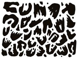 Abstract leopard pattern. Black color shapes elements. Vector art illustration.