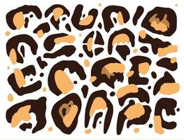 Abstract shapes colorful cartoon style doodle elements. Leopard pattern textile. vector