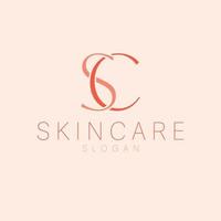 SC leters brand logo design. Skincare monogram logotype. S and C logo templete. vector