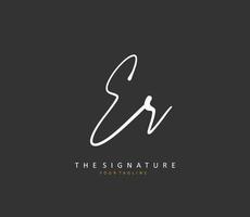 er inicial letra escritura y firma logo. un concepto escritura inicial logo con modelo elemento. vector