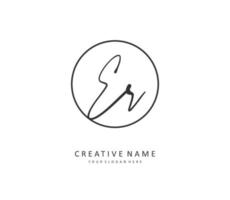 ER Initial letter handwriting and  signature logo. A concept handwriting initial logo with template element. vector