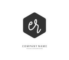 ER Initial letter handwriting and  signature logo. A concept handwriting initial logo with template element. vector