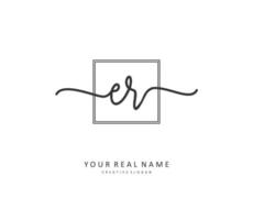 ER Initial letter handwriting and  signature logo. A concept handwriting initial logo with template element. vector