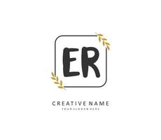 ER Initial letter handwriting and  signature logo. A concept handwriting initial logo with template element. vector