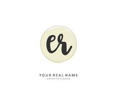 ER Initial letter handwriting and  signature logo. A concept handwriting initial logo with template element. vector