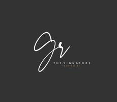 GR Initial letter handwriting and  signature logo. A concept handwriting initial logo with template element. vector