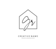 GR Initial letter handwriting and  signature logo. A concept handwriting initial logo with template element. vector