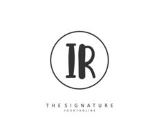 IR Initial letter handwriting and  signature logo. A concept handwriting initial logo with template element. vector