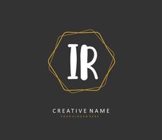 IR Initial letter handwriting and  signature logo. A concept handwriting initial logo with template element. vector