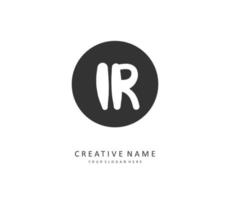 IR Initial letter handwriting and  signature logo. A concept handwriting initial logo with template element. vector