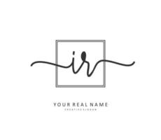 IR Initial letter handwriting and  signature logo. A concept handwriting initial logo with template element. vector