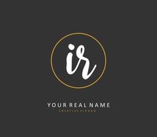 IR Initial letter handwriting and  signature logo. A concept handwriting initial logo with template element. vector