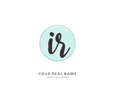 IR Initial letter handwriting and  signature logo. A concept handwriting initial logo with template element. vector