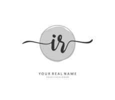 IR Initial letter handwriting and  signature logo. A concept handwriting initial logo with template element. vector