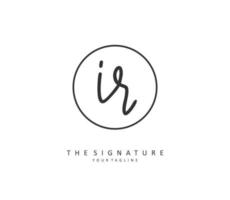 IR Initial letter handwriting and  signature logo. A concept handwriting initial logo with template element. vector