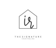 IR Initial letter handwriting and  signature logo. A concept handwriting initial logo with template element. vector