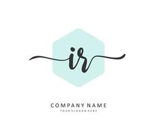 IR Initial letter handwriting and  signature logo. A concept handwriting initial logo with template element. vector