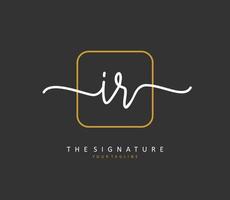 IR Initial letter handwriting and  signature logo. A concept handwriting initial logo with template element. vector