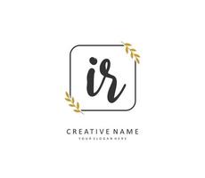 IR Initial letter handwriting and  signature logo. A concept handwriting initial logo with template element. vector