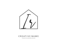 IR Initial letter handwriting and  signature logo. A concept handwriting initial logo with template element. vector