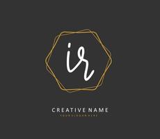 IR Initial letter handwriting and  signature logo. A concept handwriting initial logo with template element. vector