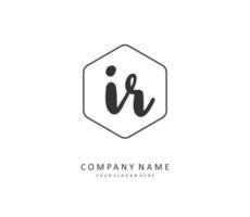 IR Initial letter handwriting and  signature logo. A concept handwriting initial logo with template element. vector