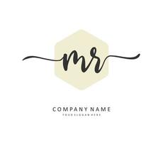 MR Initial letter handwriting and  signature logo. A concept handwriting initial logo with template element. vector