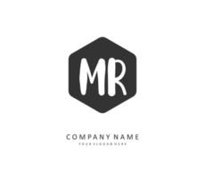 MR Initial letter handwriting and  signature logo. A concept handwriting initial logo with template element. vector