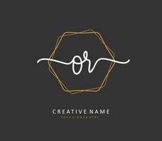 OR Initial letter handwriting and  signature logo. A concept handwriting initial logo with template element. vector