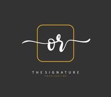 OR Initial letter handwriting and  signature logo. A concept handwriting initial logo with template element. vector