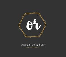 OR Initial letter handwriting and  signature logo. A concept handwriting initial logo with template element. vector