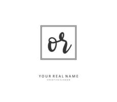 OR Initial letter handwriting and  signature logo. A concept handwriting initial logo with template element. vector